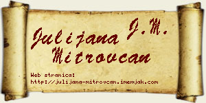 Julijana Mitrovčan vizit kartica
